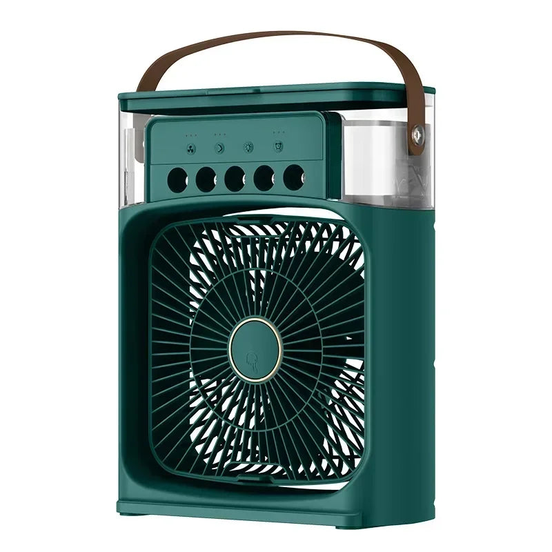 Portable 3-in-1 Air Cooler Fan with LED Light & Humidifier