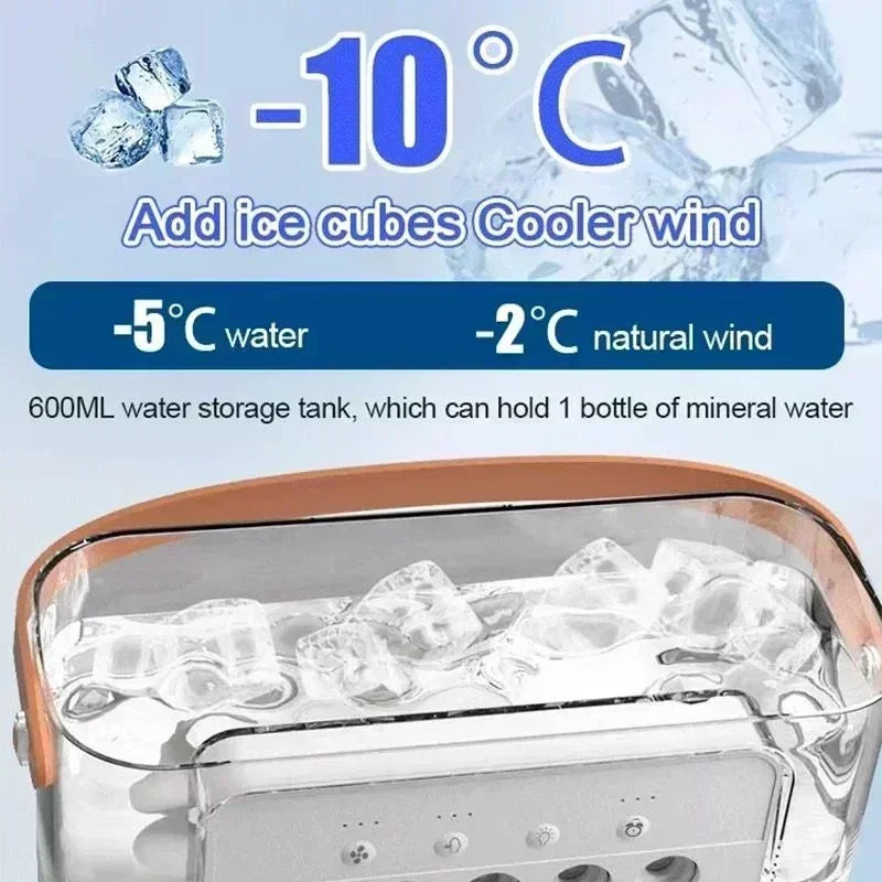 Portable 3-in-1 Air Cooler Fan with LED Light & Humidifier