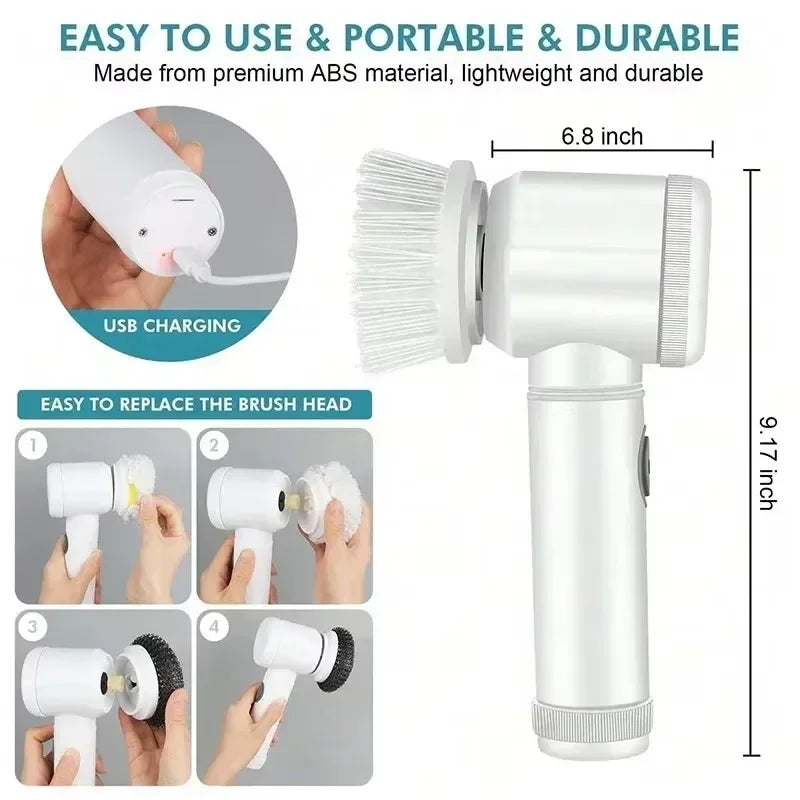 Electric Spin Scrubber | Cordless Bathroom & Kitchen Cleaning Brush