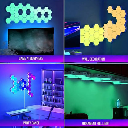 Hexagon Wall Light - RGB Modular LED Panels with Music Sync