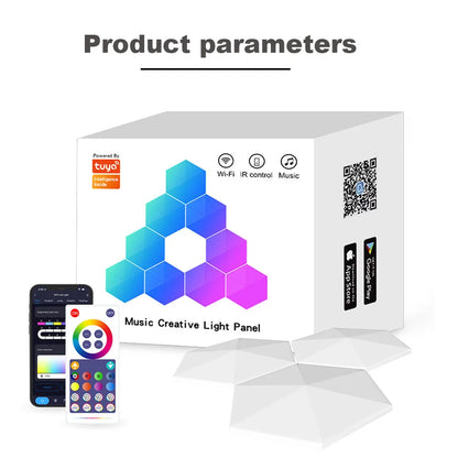 Hexagon Wall Light - RGB Modular LED Panels with Music Sync