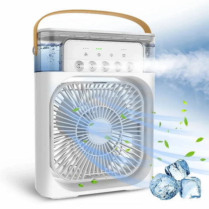 Portable 3-in-1 Air Cooler Fan with LED Light & Humidifier