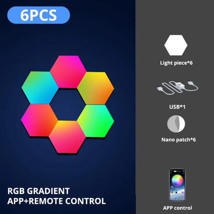 Hexagon Wall Light - RGB Modular LED Panels with Music Sync