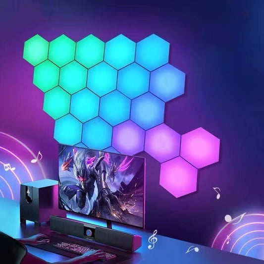 Hexagon Wall Light - RGB Modular LED Panels with Music Sync
